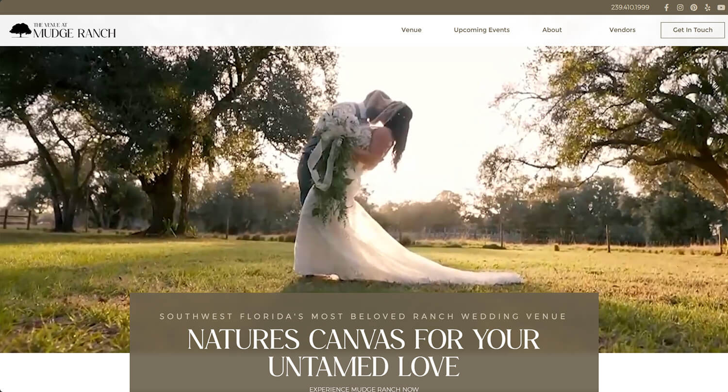 Custom Website Design for Wedding Venues